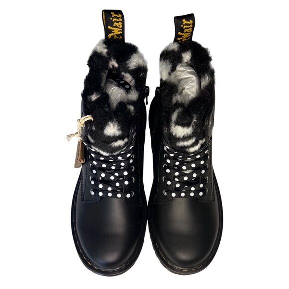 Dr. Martens Junior 1460 Serena Faux Fur Lined Leather Boots Black Girls 4 Wms 6 - Picture 3 of 12